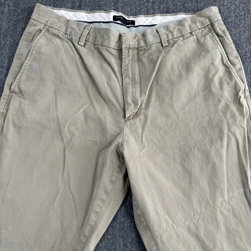 Banana Republic Aiden Chino Pants Men's 36x32 Khaki Tan 100% Cotton